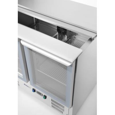 Dvoudveřový prosklený chladicí stůl s odklápěcím víkem, Arktic, 247L, 230V/145W, 900x700x(H)860mm | 236246